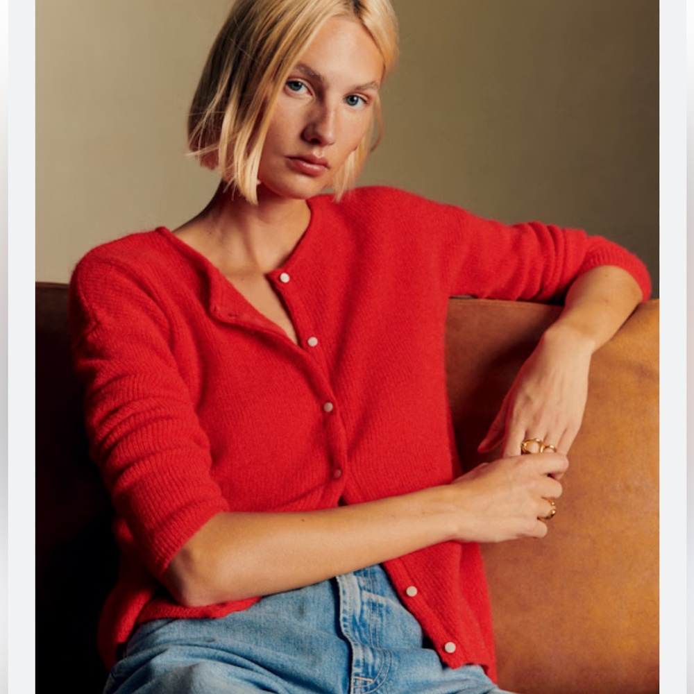 Sezane Gaspard Cardigan Red